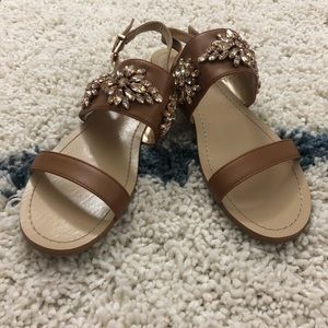 NWOT BCBG Tan Rhinstone Sandal Sz 8